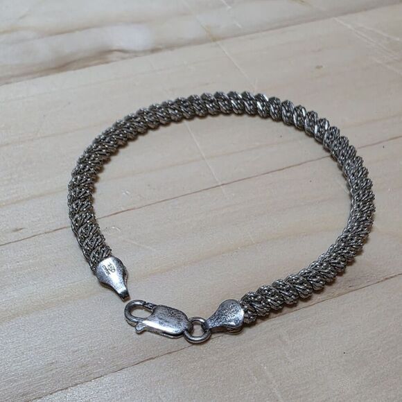 Milor Italy Sterling Silver 925 Spiral Rope Bracelet 7.5 Inches Long Weighs 15 G - Picture 1 of 11